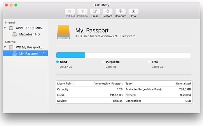 my passport for mac not showing up on windows
